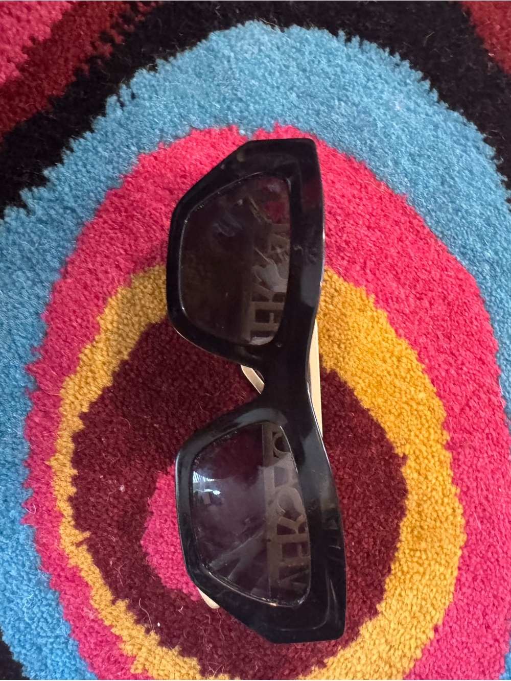 Versace Black and Gold Oversized Cat-Eye Sunglasses